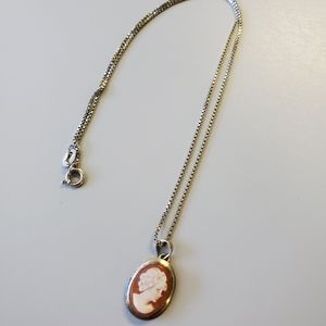 Sterling Silver Cameo Necklace